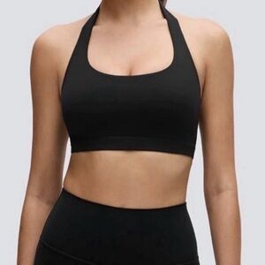 CRZ YOGA Butterluxe Halter Bra Womens Size US Small 4-6 Black Removable Pads NWT